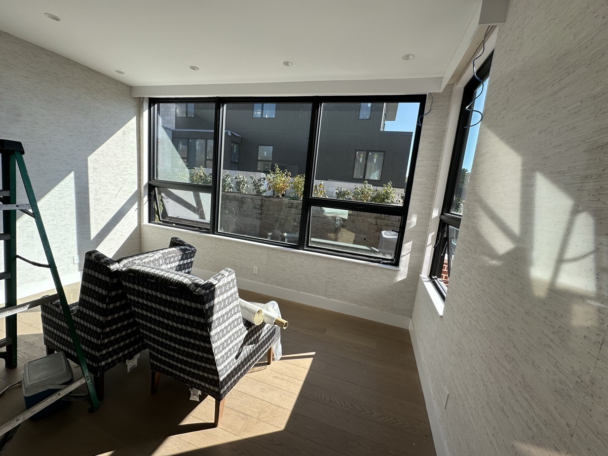Full room wallpaper installation project