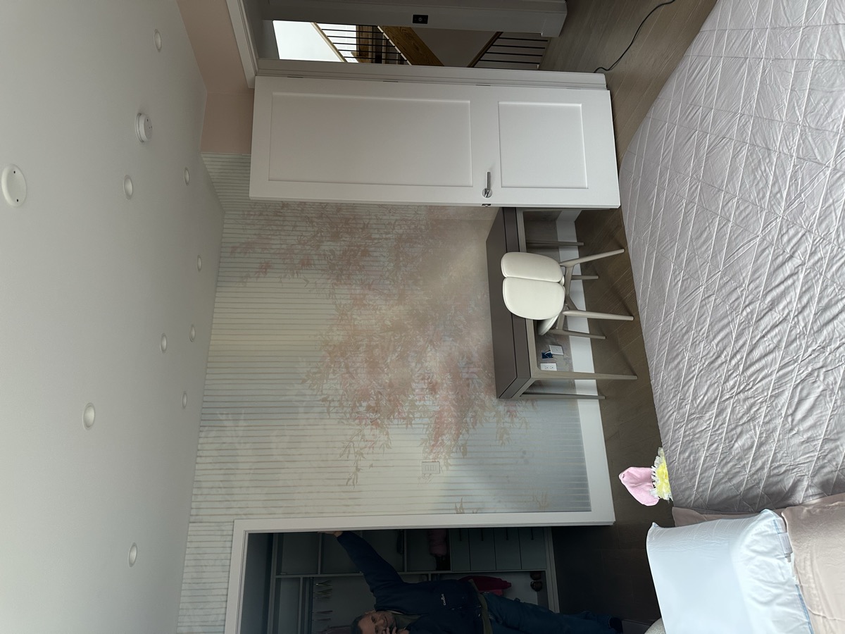 Wallpaper mural detail, professional installation